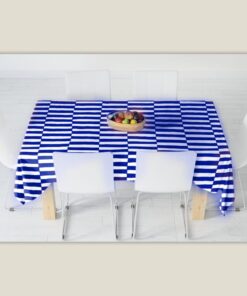 Premium Tablecloth – Navy Blue Stripes