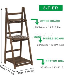 Premium Wooden Folding Ladder Shelf – 3 Layers - Image 2