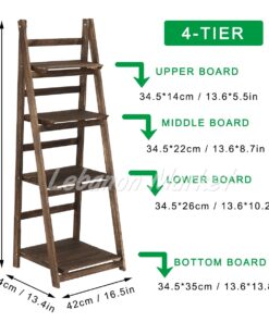 Premium Wooden Folding Ladder Shelf – 4 Layers - Image 2
