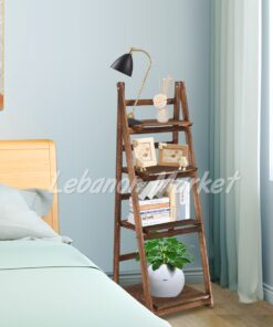 Premium Wooden Folding Ladder Shelf – 4 Layers