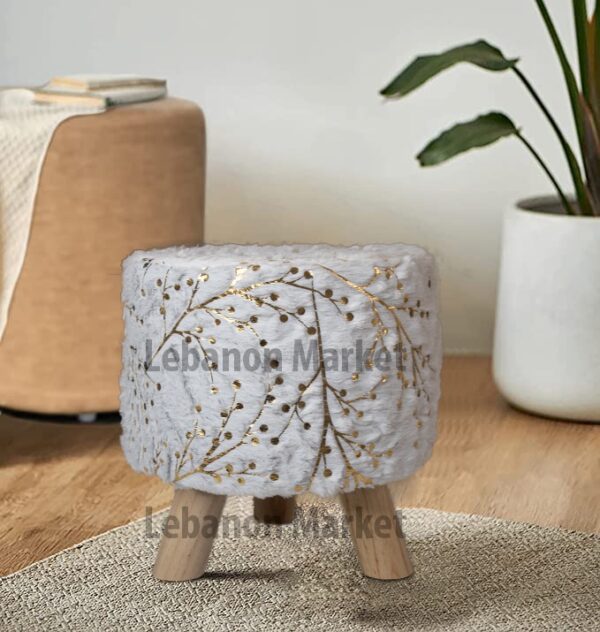 Decorative Faux Fur Stool - Spring