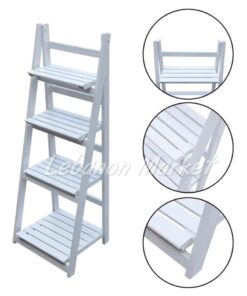 Premium Wooden Folding Ladder Shelf – 4 Layers - Image 3