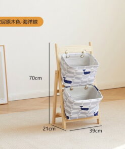 Alternative view of Wooden Kids Storage Ladder – Whales
