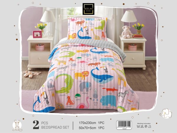 Premium Kids Bedspread Set – Animals