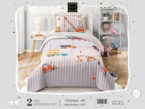 Premium Kids Bedspread Set – Construction Zone