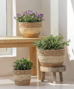 Multi-Purpose Woven Wicker Basket - Set of 3