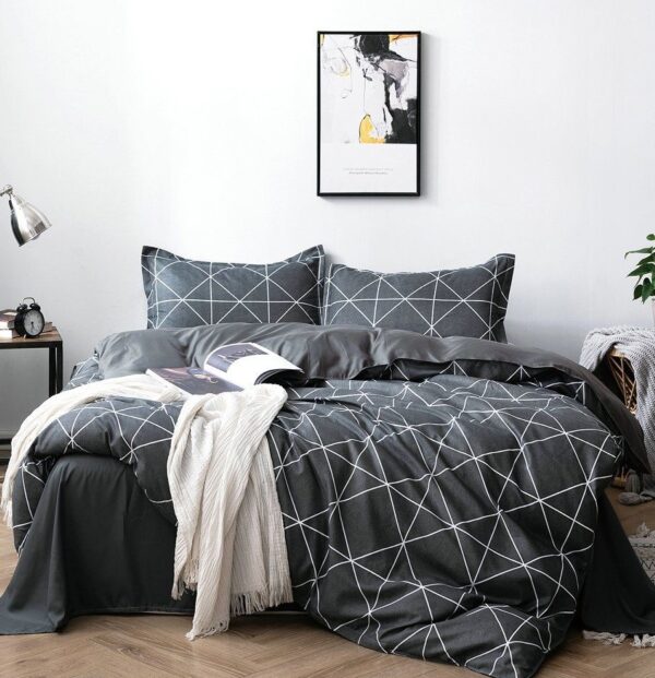 Deluxe Duvet Cover Set – Hexa Black