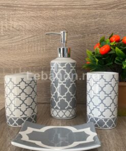 Premium Bathroom Accessories Set 4 Pieces - Geometric - Image 3