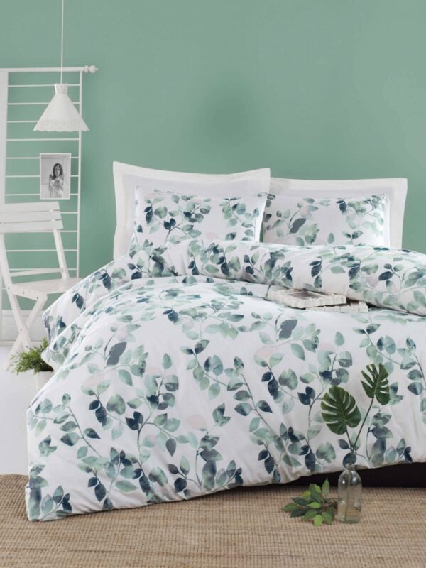 Deluxe Duvet Cover Set – Green leaves