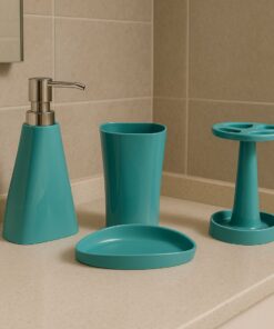 Premium Bathroom Accessories Set 4 Pieces - Geometric