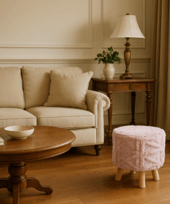 Decorative Faux Fur Stool - Spring