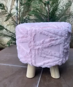Decorative Faux Fur Stool - Spring - Image 2