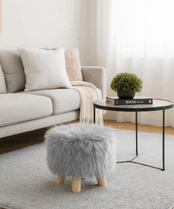 Decorative Faux Fur Stool - Fluf