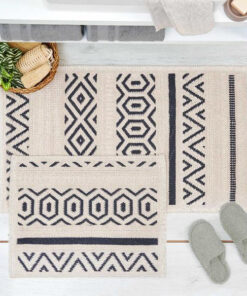 Two Stylish Bath Mat Set  - Blocking