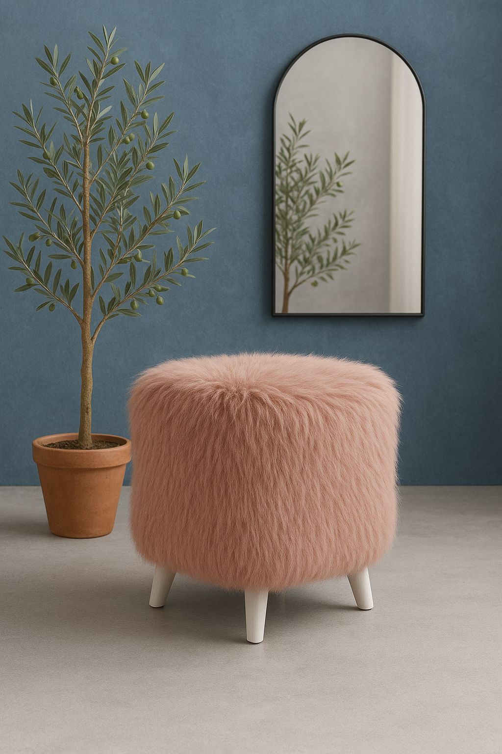 Decorative Faux Fur Stool - fur
