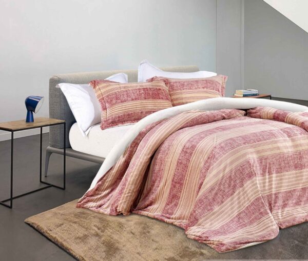 Premium Comforter Set – Rosy Stripe