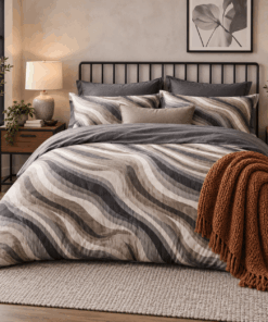 Deluxe Duvet Cover Set - Black Waves