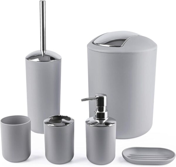 Premium Bathroom Accessories Set 6 Pieces - Solid