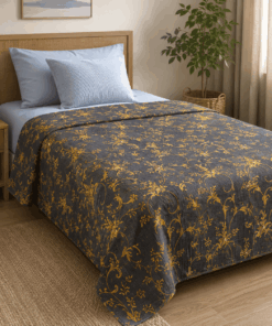 Pique Summer Blanket - Gold Floral