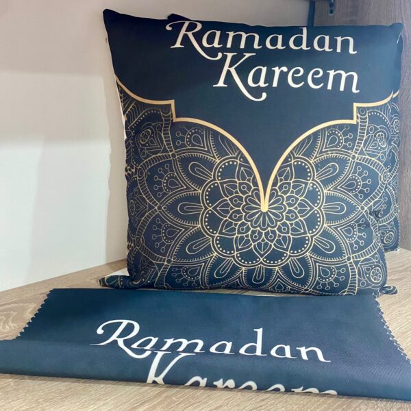 Premium Sheet & 2 Pillow case  - Ramadan Patternd Black