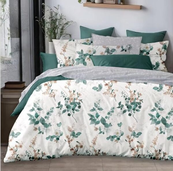 Deluxe Duvet Cover Set – Green Rose