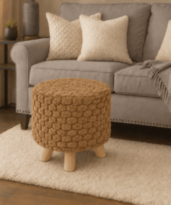 Decorative Faux Fur Stool - Roundy Blocks