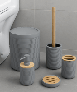 Premium Bathroom Accessories Set 6 Pieces - Bamaboo Design