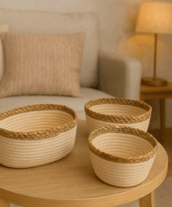 Luxurious Woven Basket – Whity Round