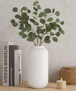Luxurious Artificial Vase – White Tall