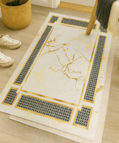 Stylish Rug 150 x 80 cm - White Marble