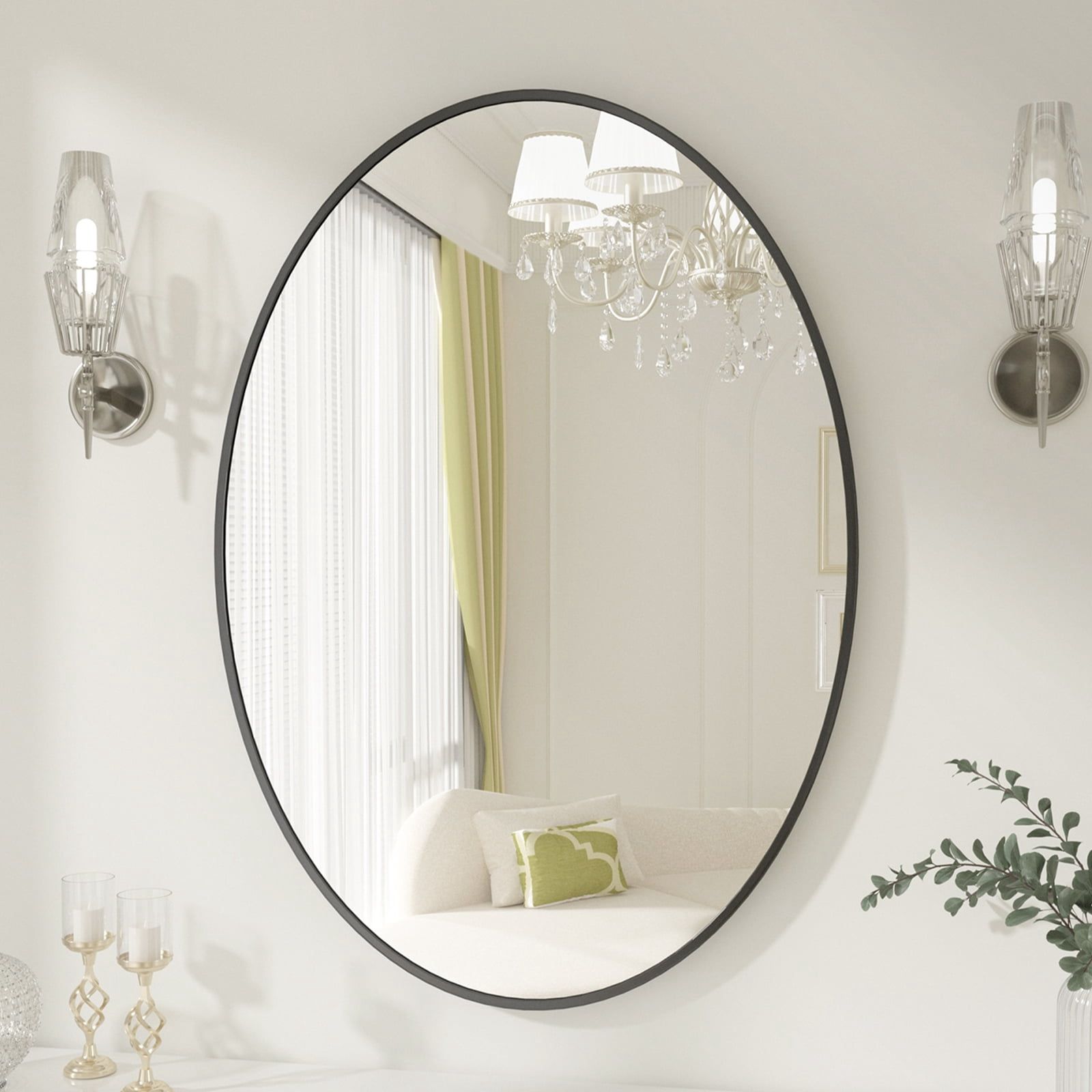 Luxurious Mirror - Black Oval