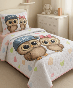 Deluxe Bedspread Set – Owls
