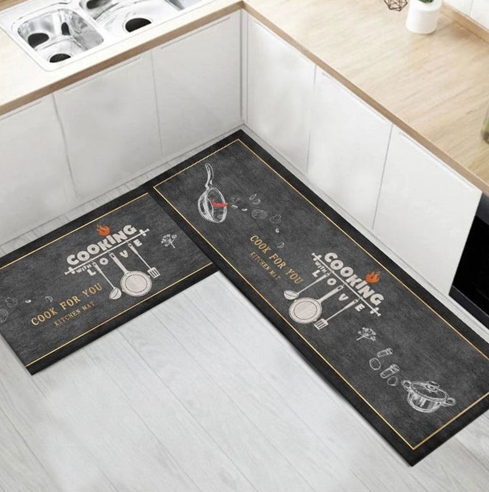 Stylish Kitchen Mat Set of 2 - Cook For You