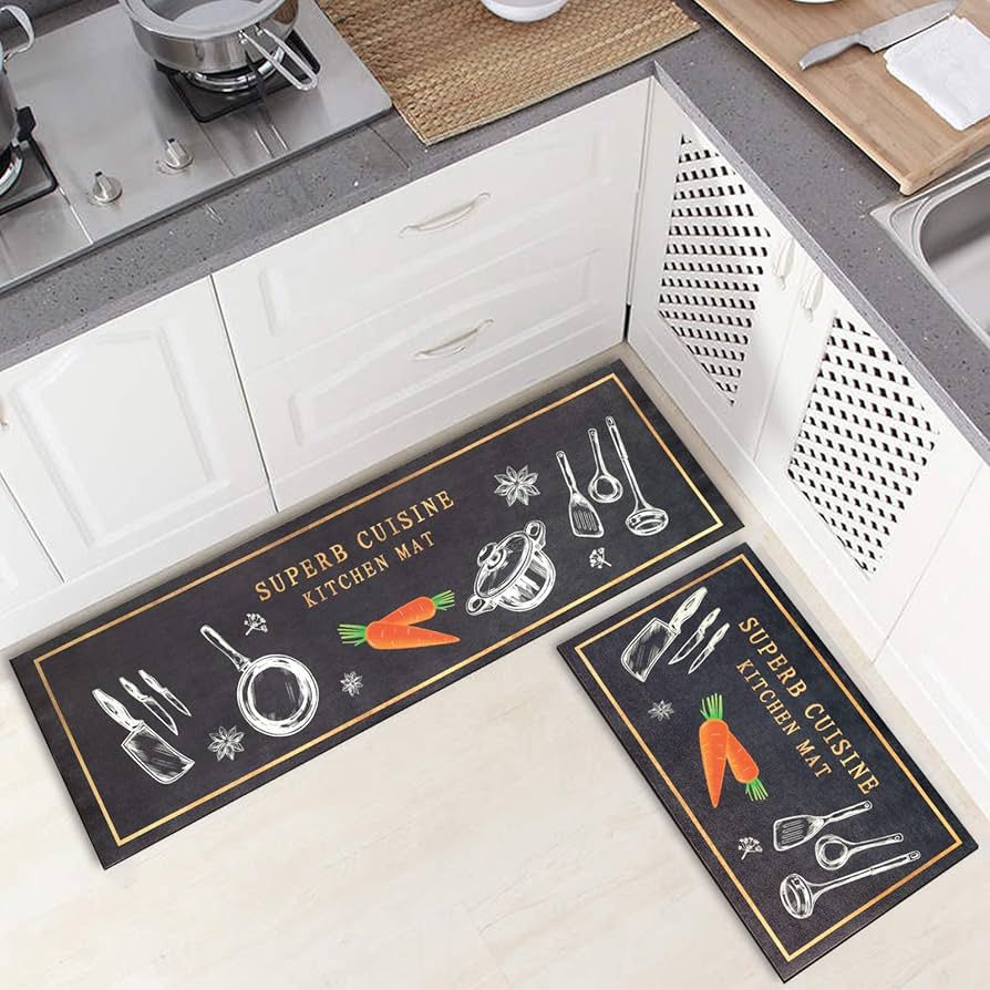 Stylish Kitchen Mat Set of 2 - Super Cuisine