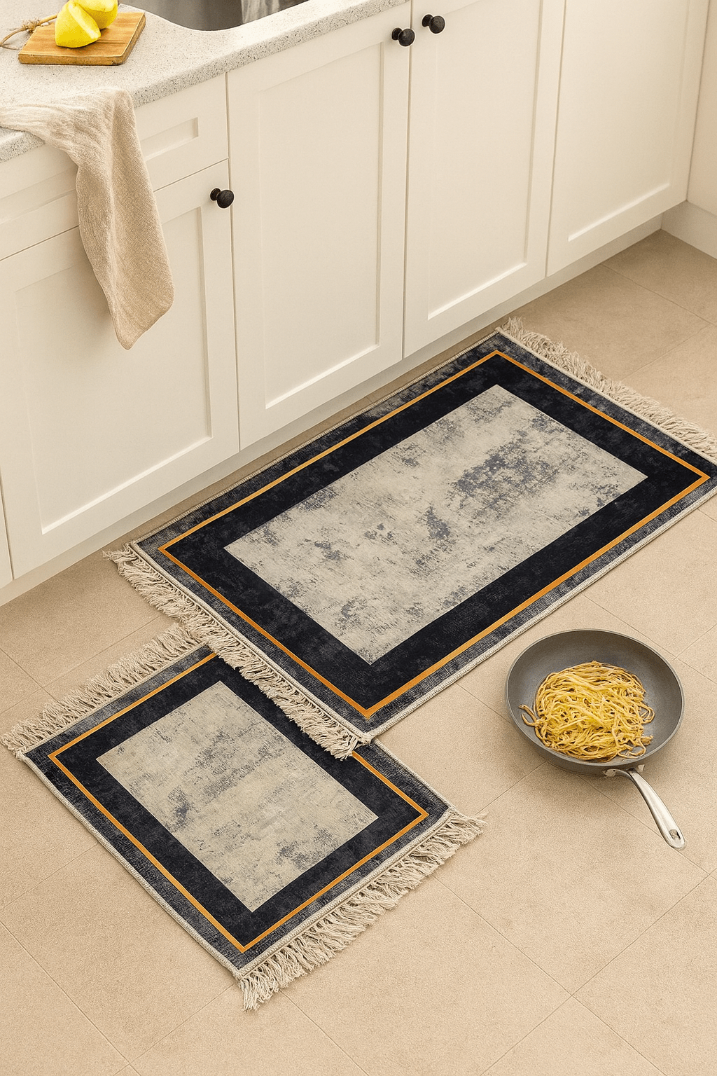 Two Stylish Multi-use Mat Set - Black Frame