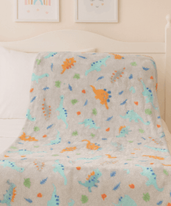 kids Throw blanket - Gray Dino