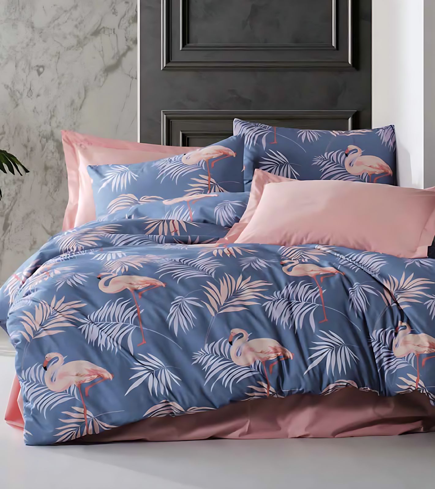 Deluxe Cotton Duvet Cover Set – Flamingo