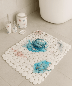 Premium Bathroom Accessories Set 9 Pieces - Seashell Motif - Image 4