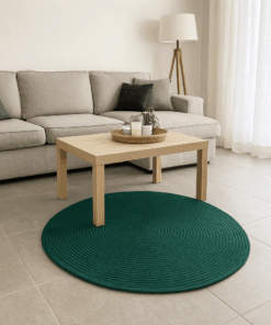 Soft Artificial Designed Fur Rug – Stripe Round Rug 100 cm