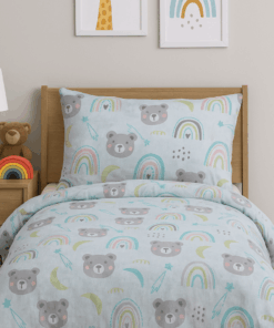 Poly Cotton Duvet Cover Set – Blue Beary