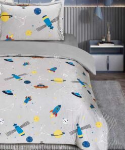 Kids Comforter Set – Gray Space