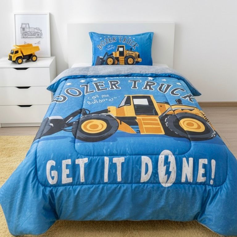Kids Comforter Set – Dozer Truck