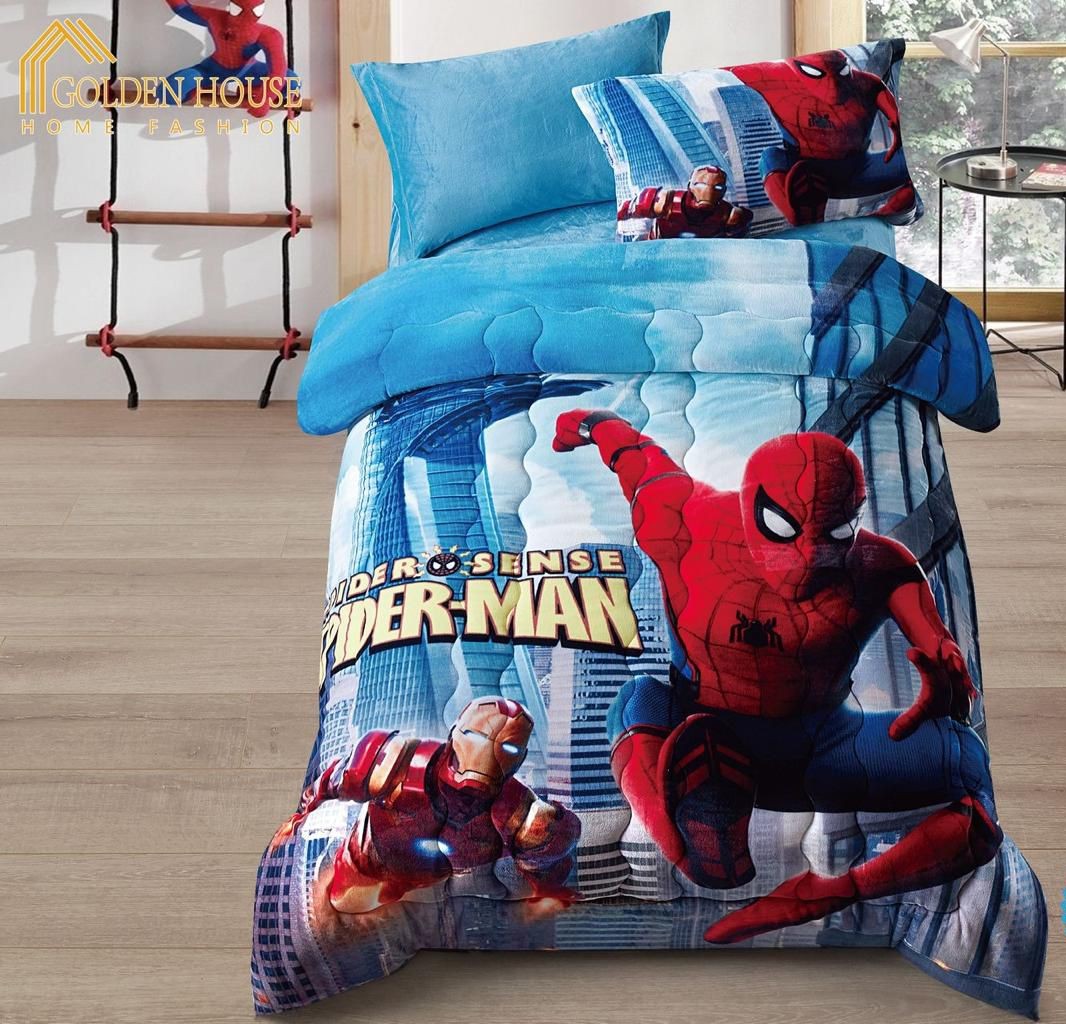 Kids Comforter Set – Spider Gold