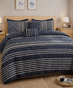 Deluxe Duvet Cover Set – Dotted Stripe