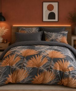 Deluxe Cotton Duvet Cover Set – Orange Tropical