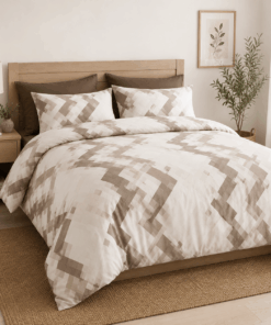 Deluxe Cotton Duvet Cover Set – Brown Ziko
