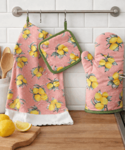 Kitchen  Towel Set of 3 - Lime Pattern