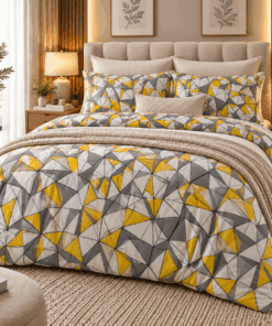 Deluxe Cotton Duvet Cover Set – Yellow Crystal