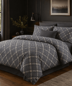 Deluxe Cotton Duvet Cover Set – Gray Pattern