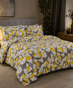 Deluxe Cotton Duvet Cover Set – Yellow Crystal
